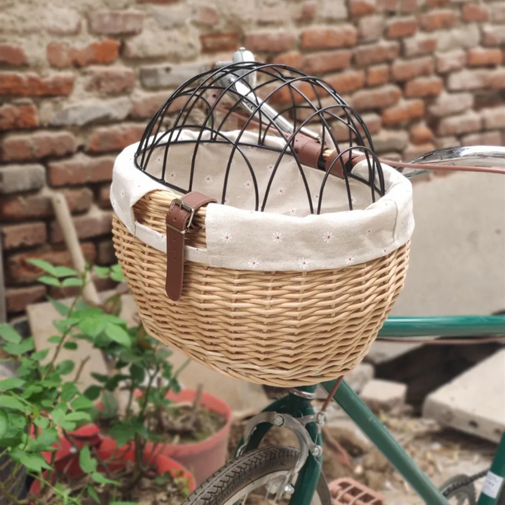 Cestino Bici Lusso in Vimini per Cani Piccola Taglia | Design Italiano
