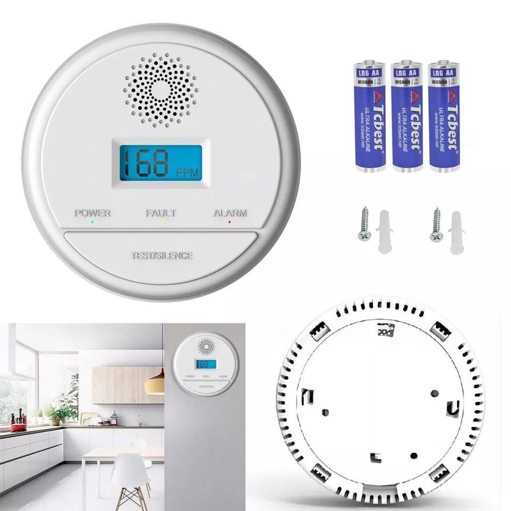 CO Melder Kohlenmonoxid Melder Gasmelder Warnmelder Kohlenmonoxidmelder LCD DHL
