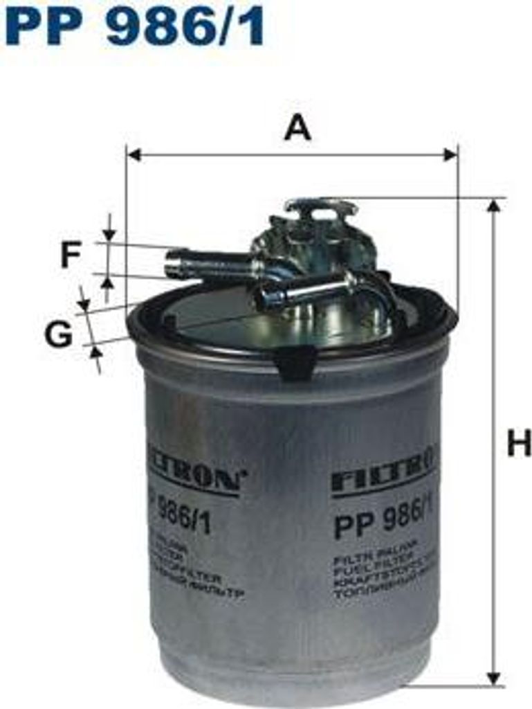 FILTRON PP 986/1 Kraftstofffilter OE 6Q0127400H kompatibel mit Polo 9N, Roomster, Fabia, Ibiza, Cordoba