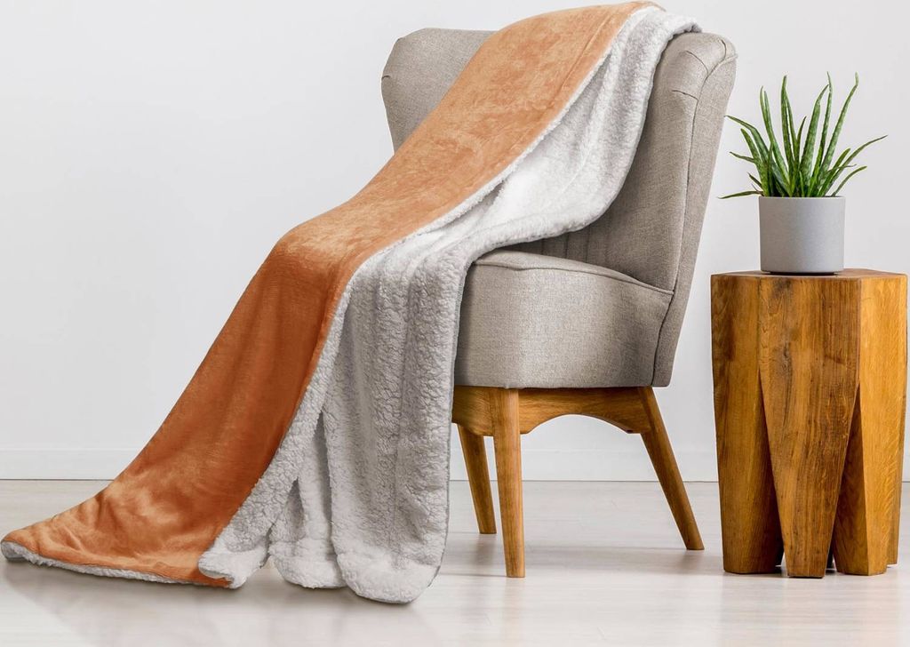 Decke Sherpa Orange 150x200 cm