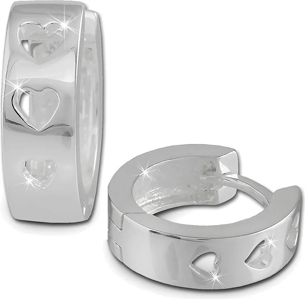 Boucles d'oreilles créoles cœur argent 925 cadeau idéal pour les femmes