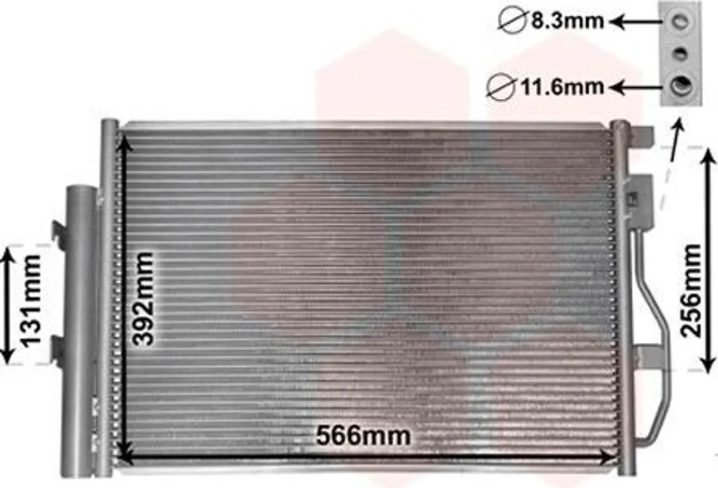 Condenseur clim VAN WEZEL 08005048 + Déshydrateur pour Mokka X alu
