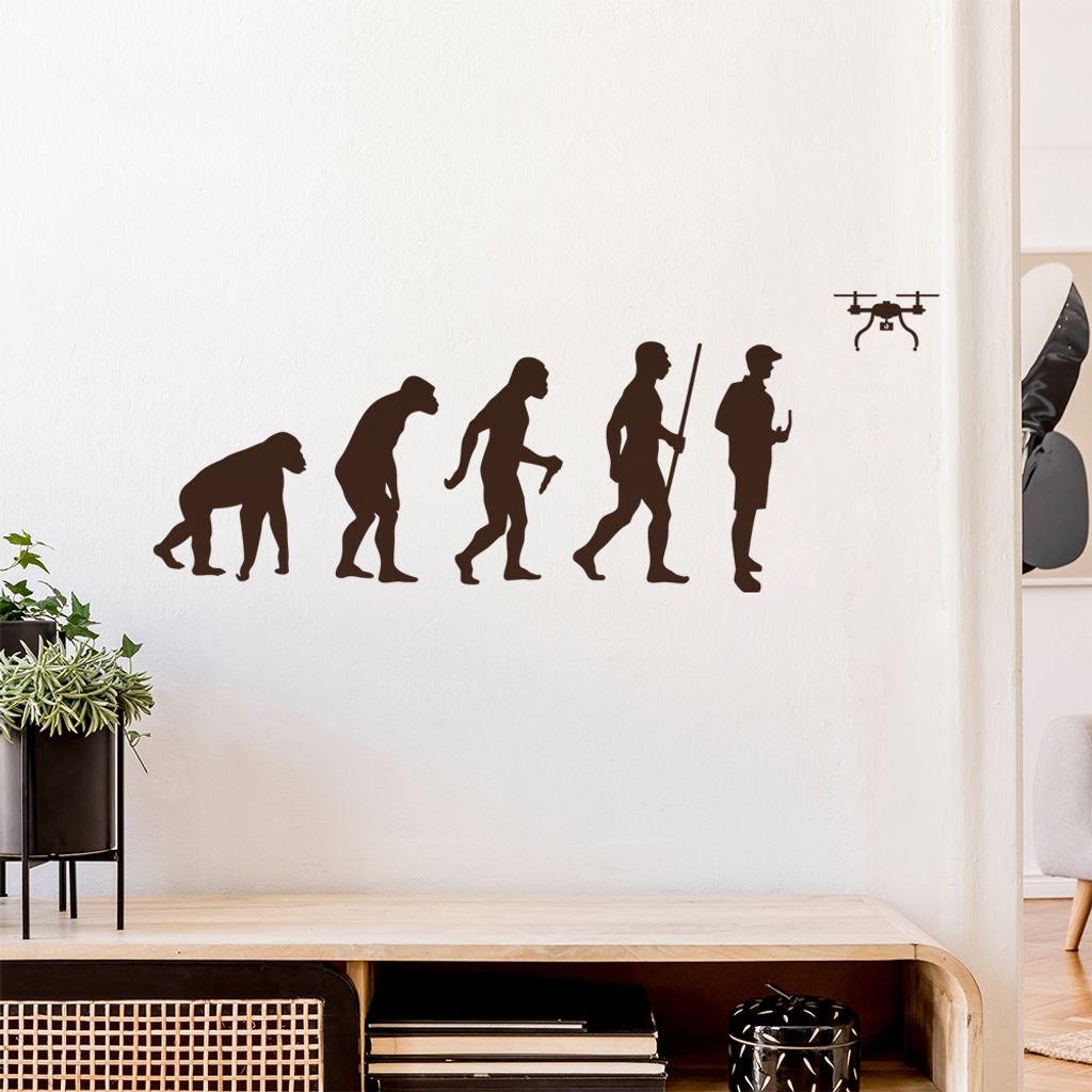 Drohnenpilot Evolution Wandtattoo Wandaufkleber Wall Sticker - Dekoration, Küche, Wohnzimmer, Schlafzimmer, Badezimmer