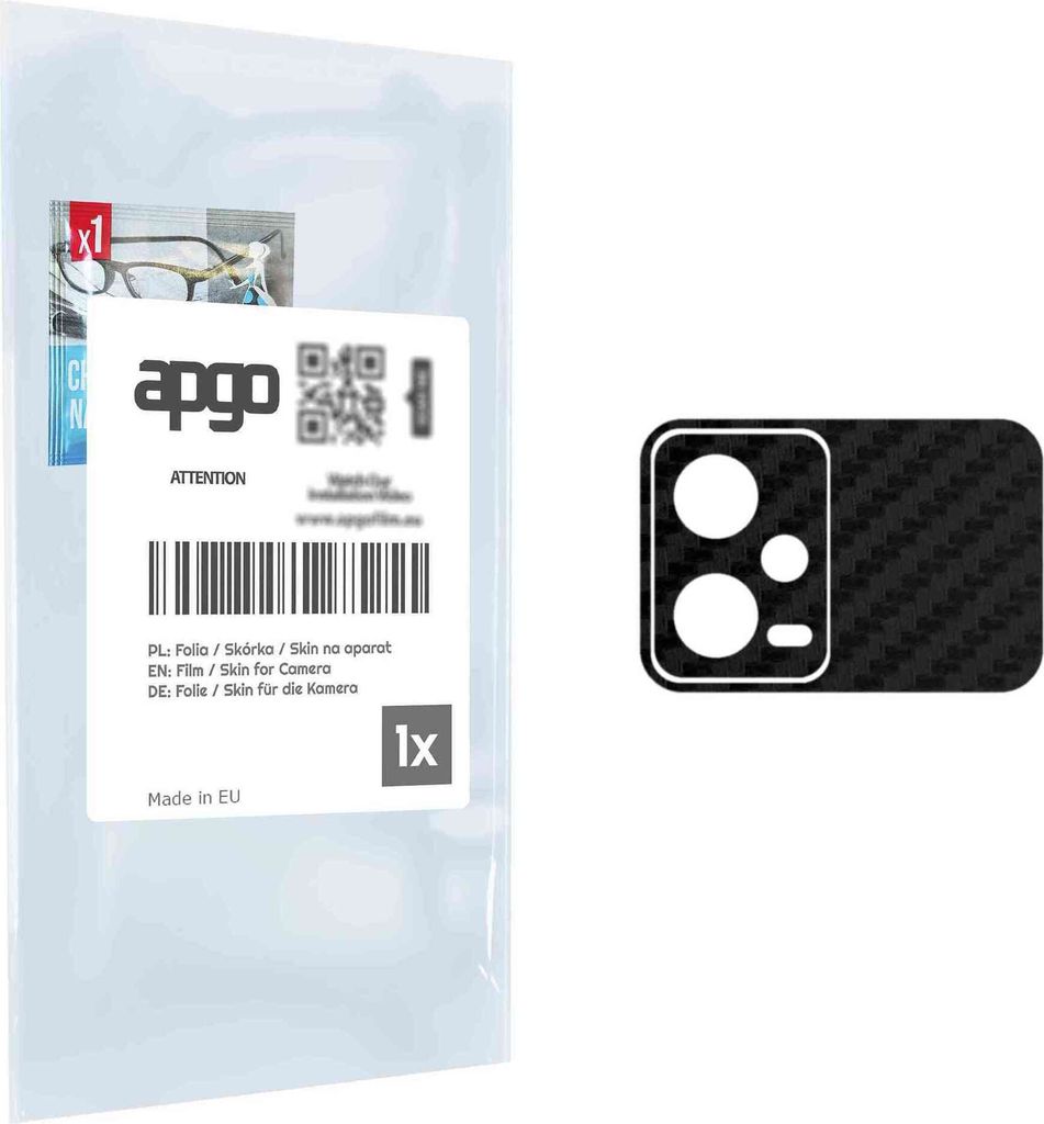 apgo Objektivschutz-Folie, Kameraschutz kompatibel mit Poco X5 Pro, Carbon-Imitation, Rückseite Schutzfolie für Kamera-Insel, Hinten Folie, kratz...