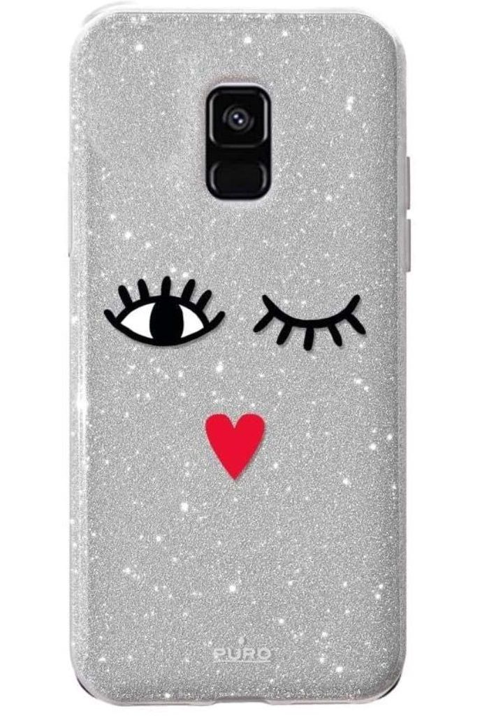 Cover EYES Silber für Samsung A8 2018