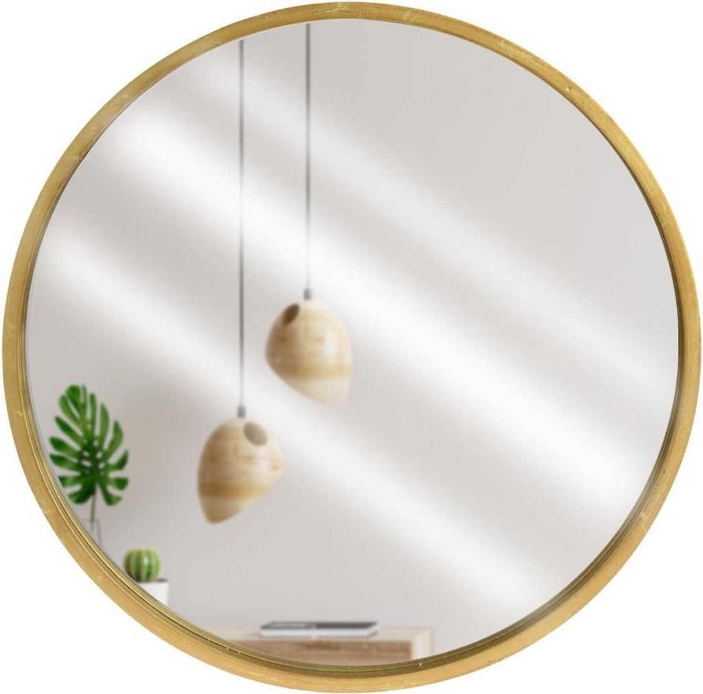 Elegantné nástenné zrkadlo so zlatým dreveným rámom pre Obrázok produktu 