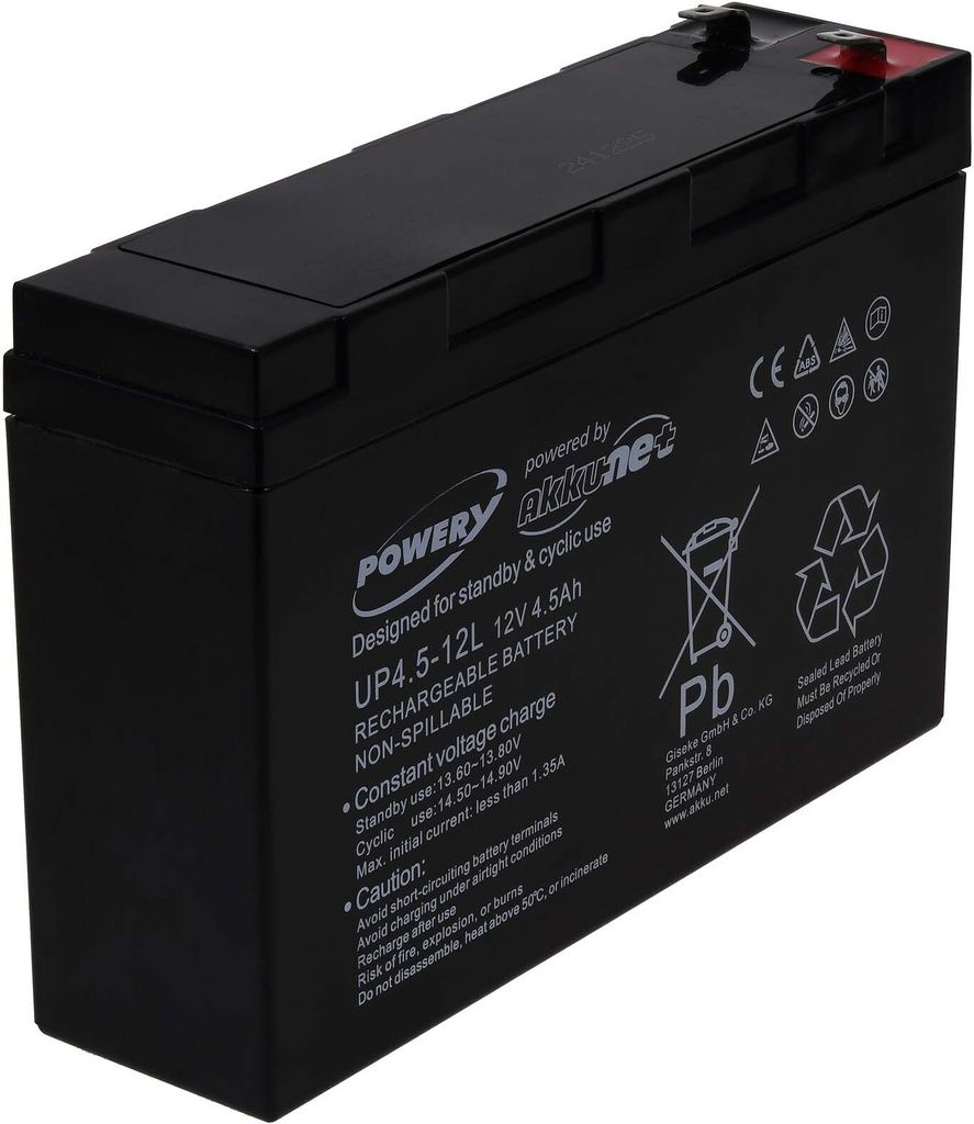 Powery Bleiakku FP1245B kompatibel mit Panasonic UP-VW1220P1