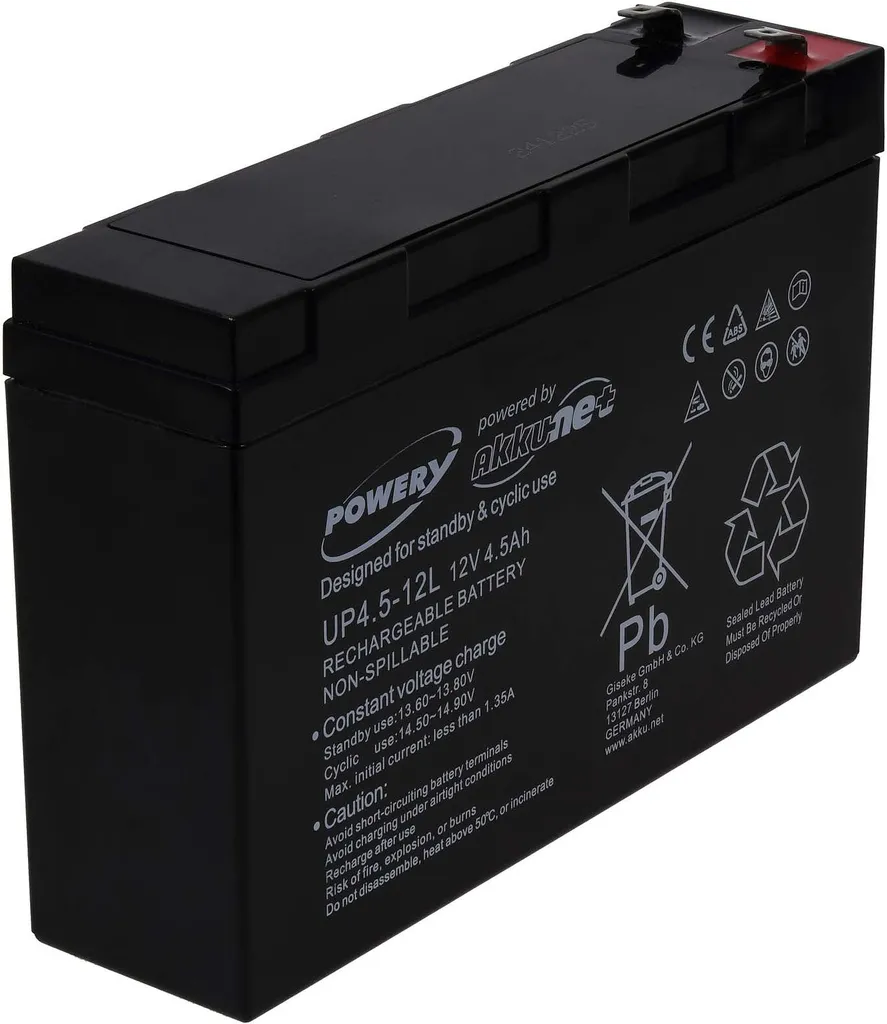 Remplacez votre Batterie Panasonic UP-VW1220P1 par la FP1245B 12V AGM