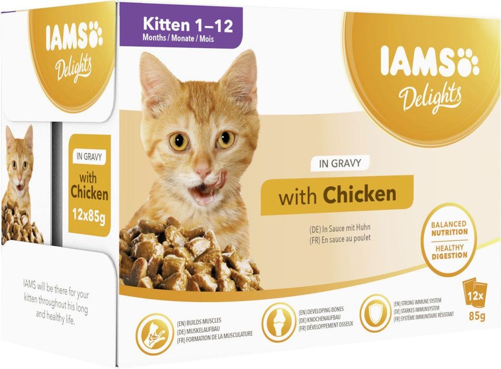 Iams, Cibo umido, pollo, 12x 85g Immagine del prodotto 