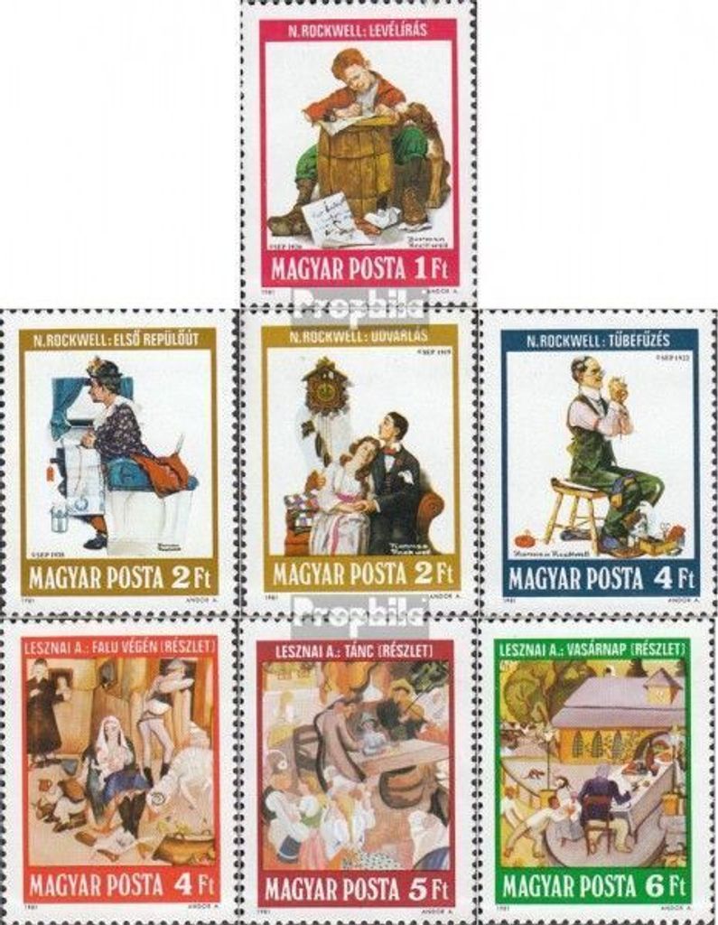 Briefmarken Ungarn 1981 Mi 3524A-3530A (kompl.Ausg.) postfrisch Illustrationen