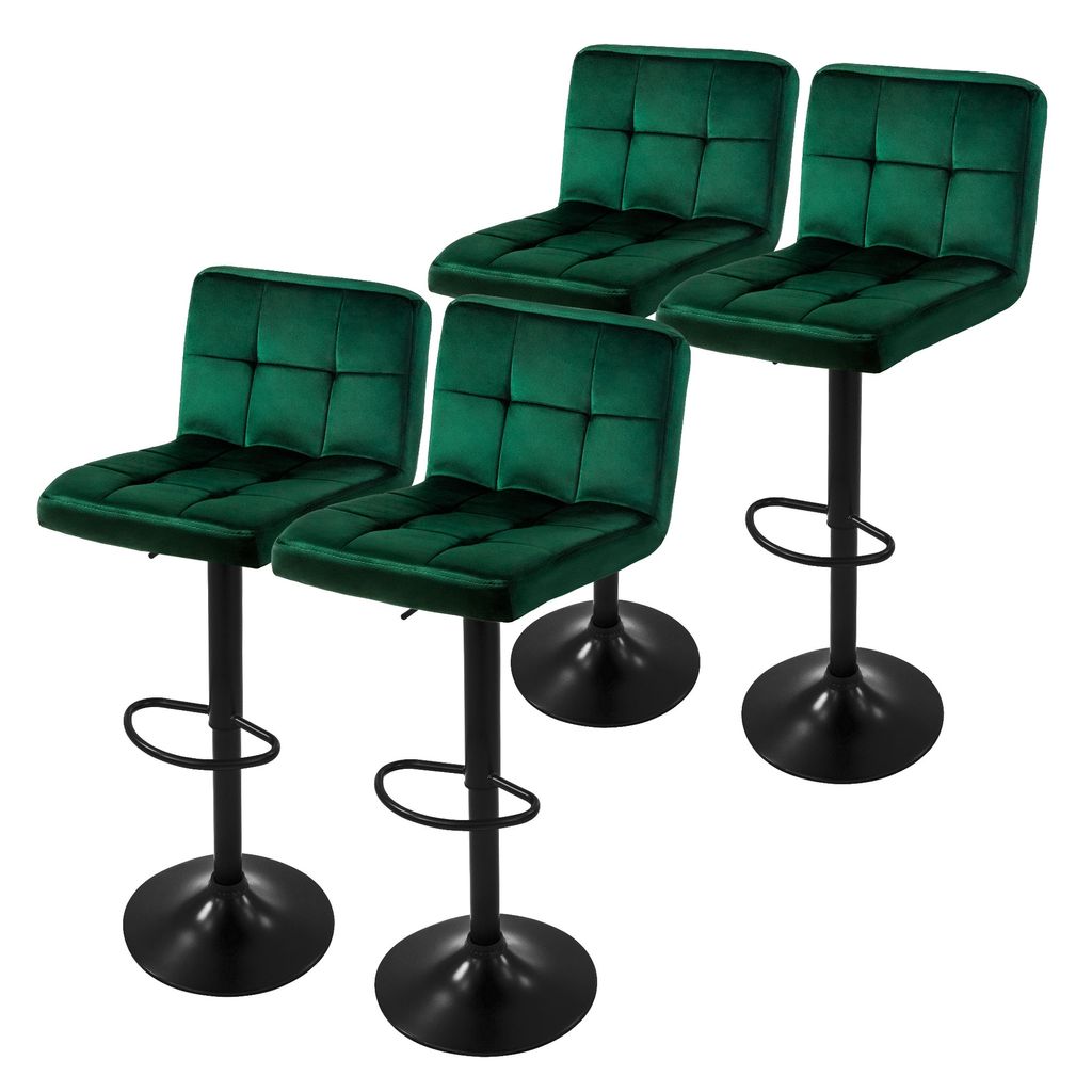 ML-Design 4er Set Barhocker Tresenhocker 360° drehbar, Gepolsterter Barstuhl mit Rückenlehne und Fußstütze, 63-83 cm