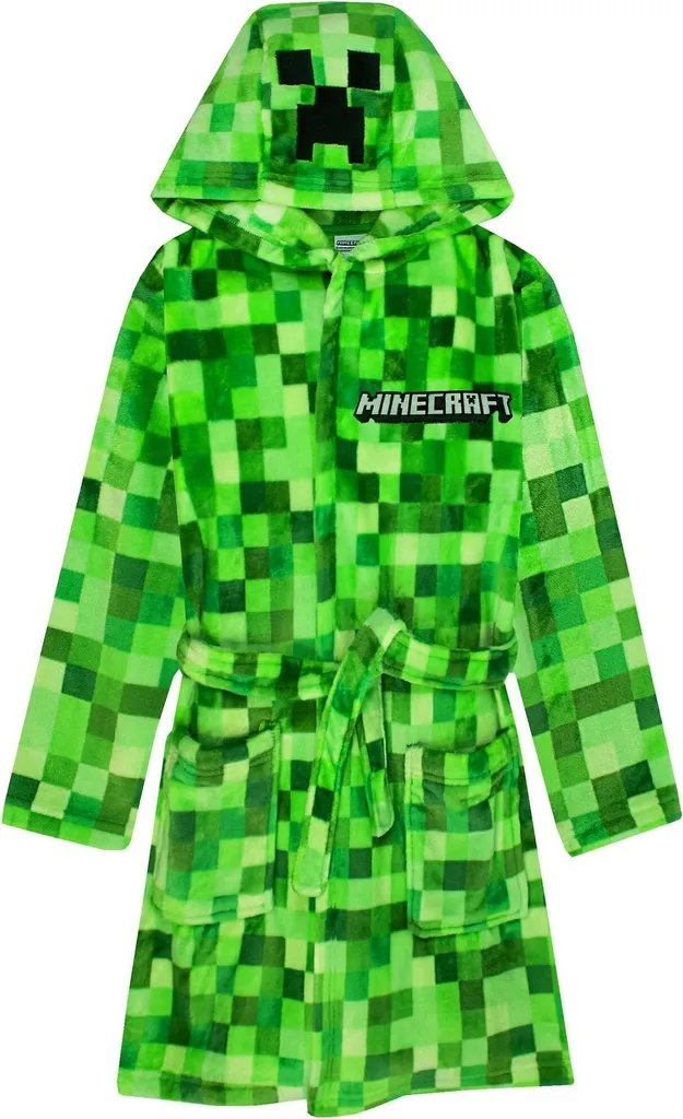 Minecraft Vestaglia Ragazzo NS5666 Verde 158-164 - Calda e Morbida