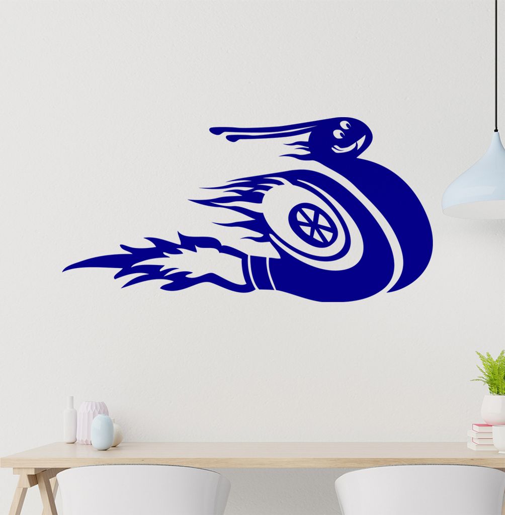 KIWISTAR Racing Schnecke Wurm - Speed Tuning Wandtattoo in 6 Größen - Wandaufkleber Wall Sticker - Dekoration, Küche, Wohnzimmer, Schlafzimmer, ...