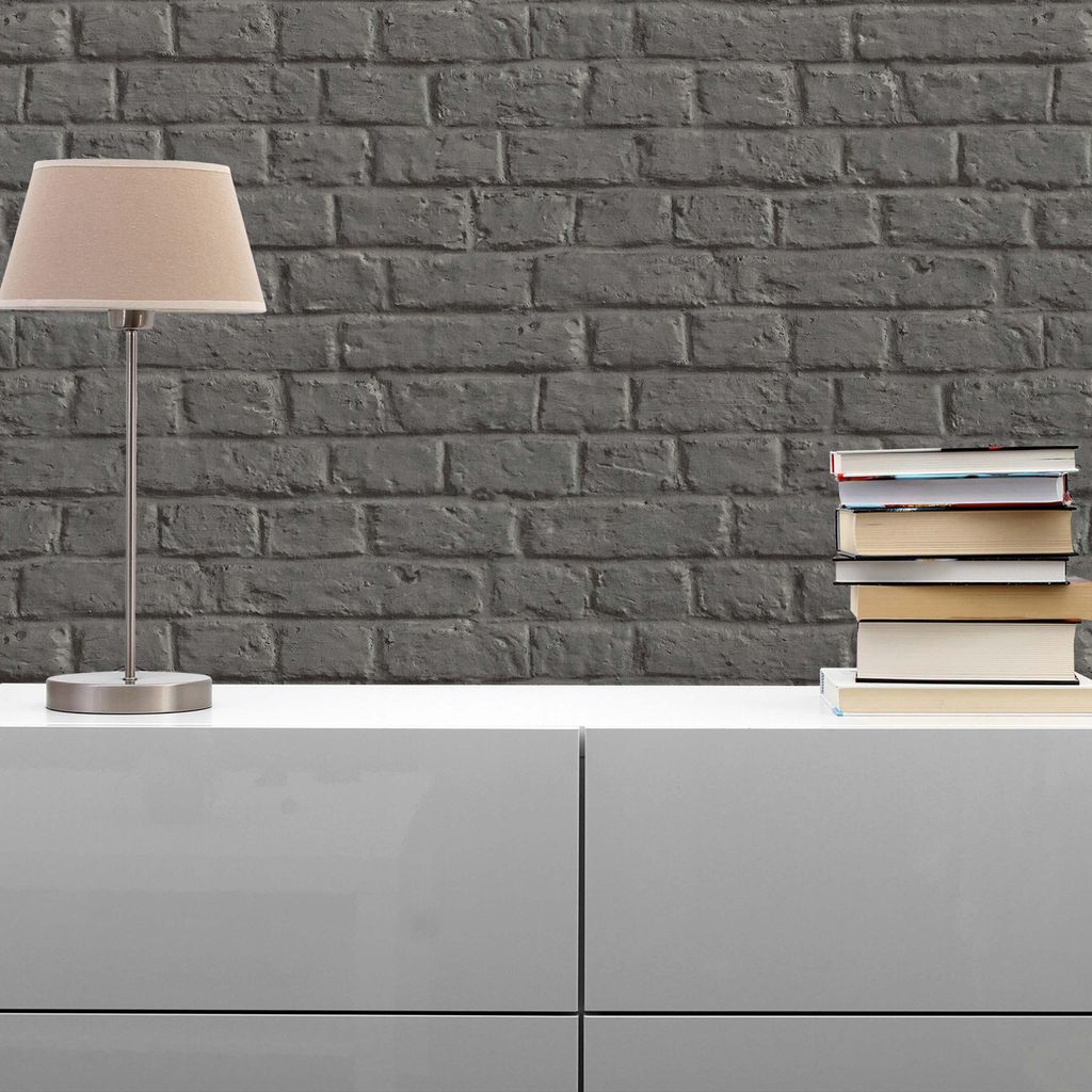 TADESSI Tapete Steinoptik Ricco M1-No.270 Vliestapete Grau Schwarz Steintapete Steinwand Wohnzimmer Schlafzimmer Küche