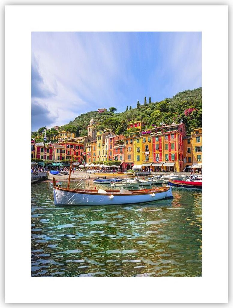 Poster - Poster ohne Rahmen - Weihnachtsmann Margherita Ligure - 30x40 cm - Wand Bild - Wanddeko - Wandbilder - Kunstposter - Wandposter - Bilder -...