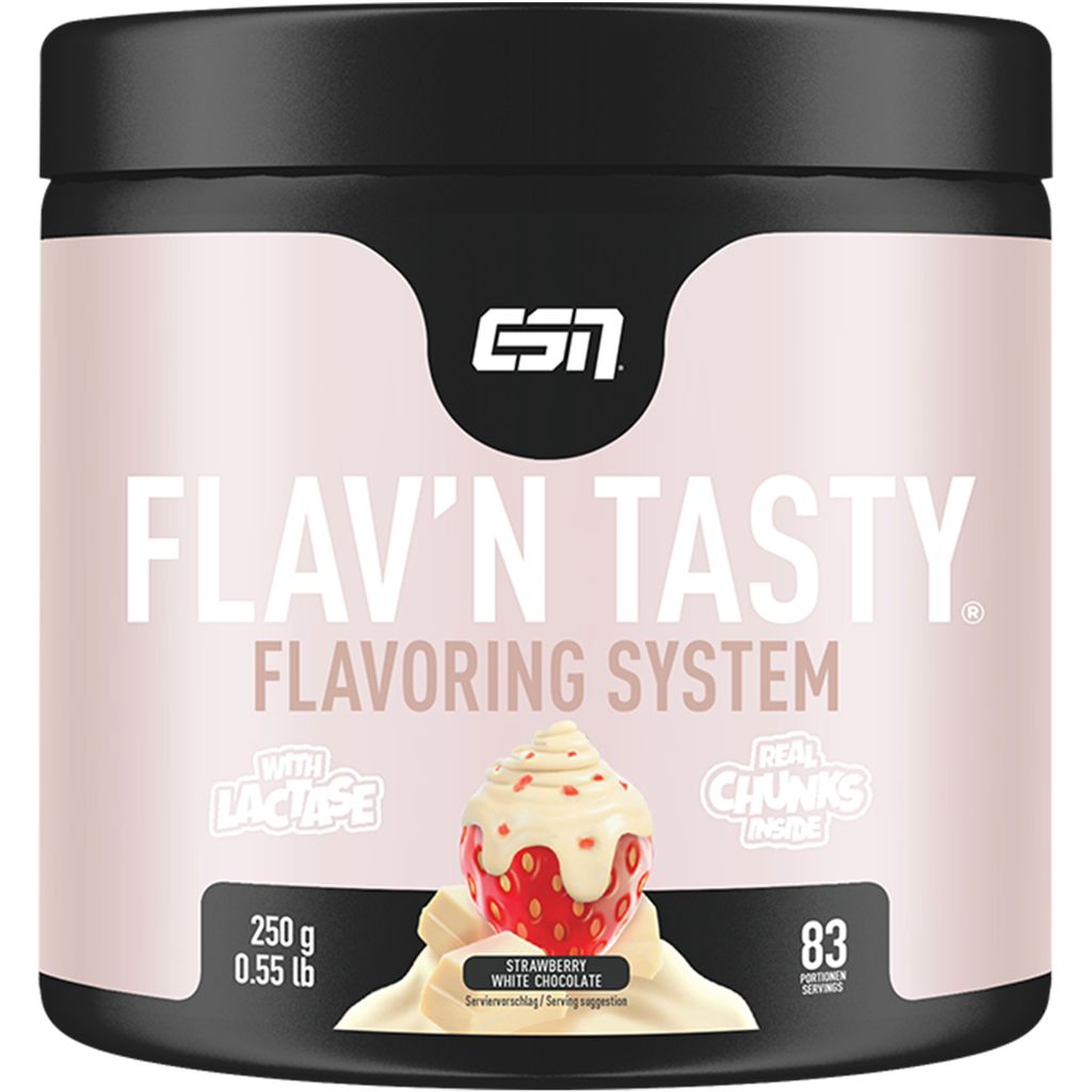 ESN Designer Flavor Powder, Dark Cookie Crumb, 250 g, Geschmackspulver zum Süßen, ohne viel Zucker und Kalorien, e Qualität - Germany – Straw...