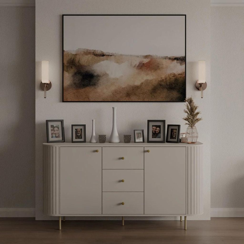 Große, kombinierte Kommode NYRA – beige