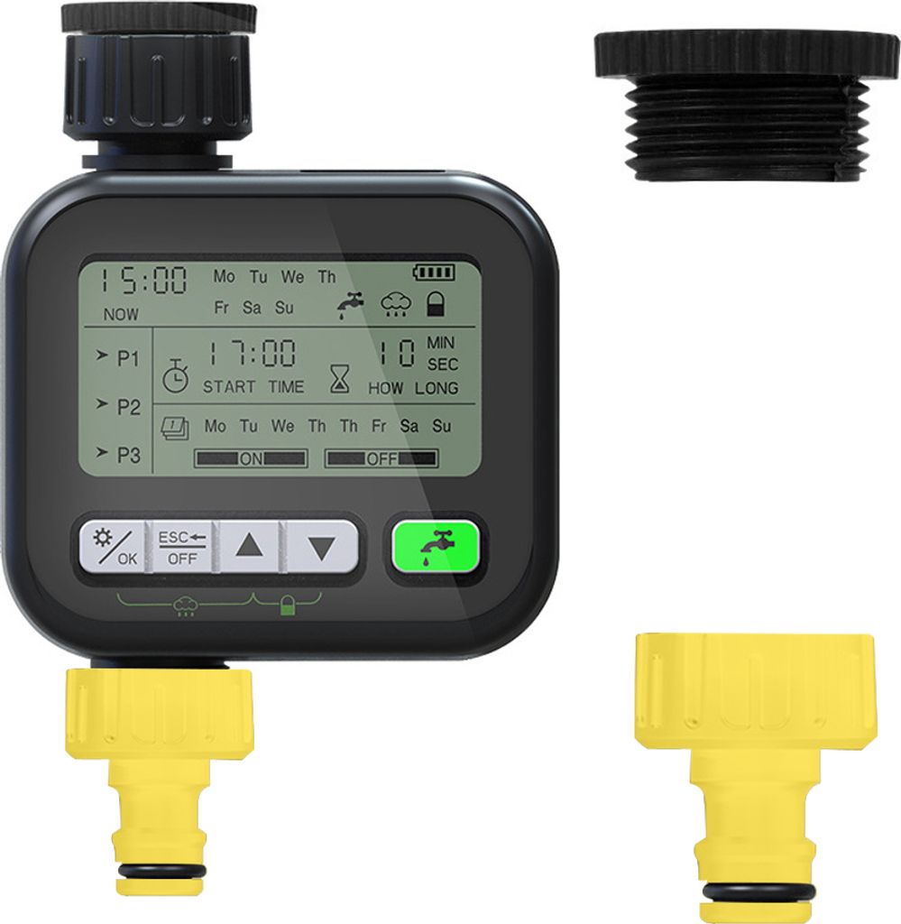Gartenbewässerung Timer Automatische Bewässerung Gerät Garten Balkon Regen Sensing Control Intelligent Irrigation System Controller 3 Programm E...