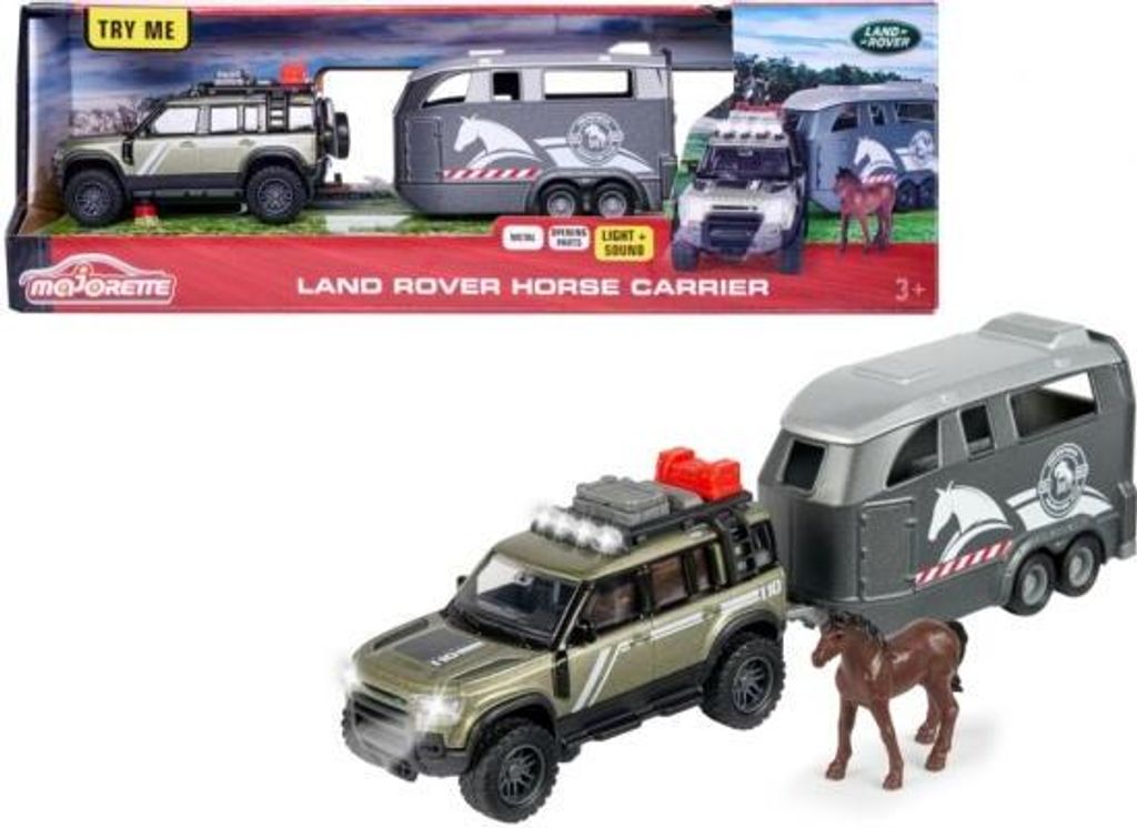 Majorette 213776000 - Land Rover Horse Carrier