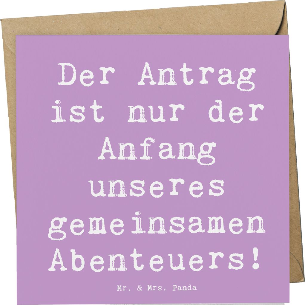 Mr. & Mrs. Panda Grußkarte Spruch Heiratsantrag Abenteuer - Lavendeltraum - Geschenk, Klappkarte, doppelkarte, perfekte Umgebung, Geschenke, anlas...