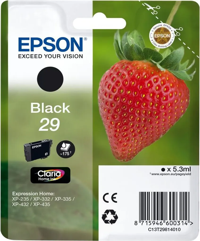 Encre Noire Epson 29 Originale Claria Home - Cartouche Série Fraise