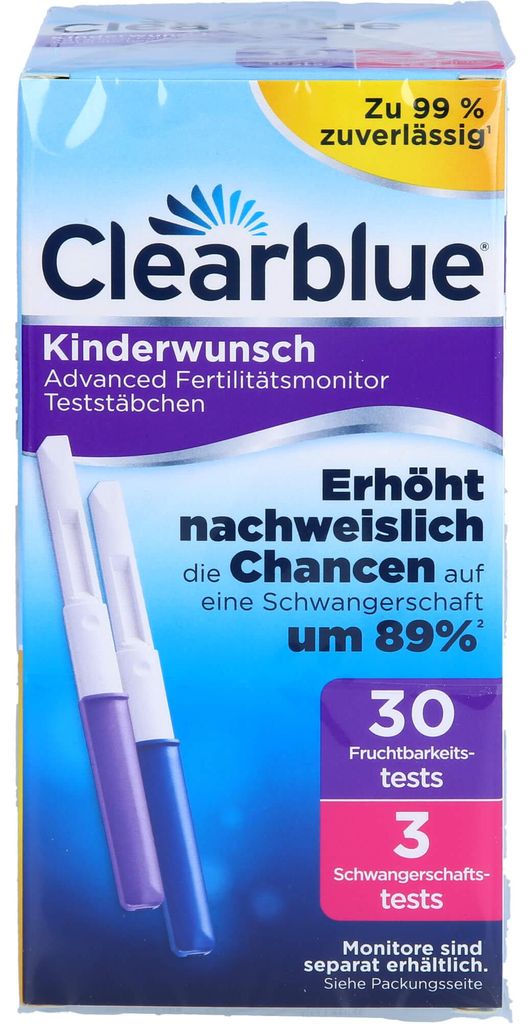 Clearblue Fertility Test Sticks 30+3 per il monitoraggio Immagine del prodotto 