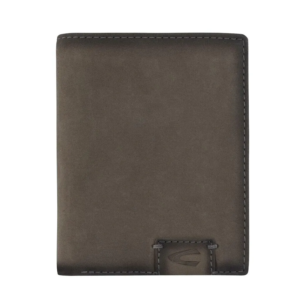 Petit Portefeuille Vertical Gris en Cuir pour Homme Dallas Voyage