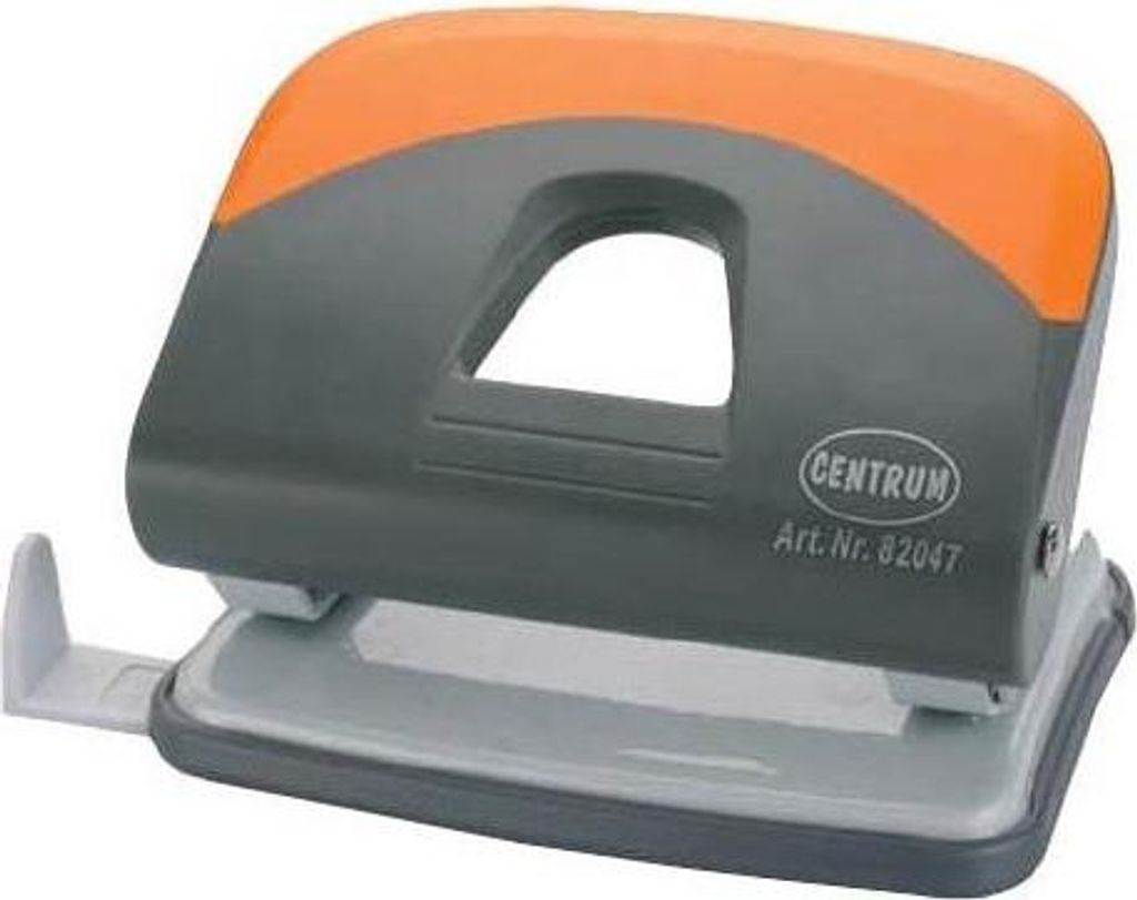Centrum kleiner Locher orange grau Lochabstand 80 mm Bürolocher Papierlocher