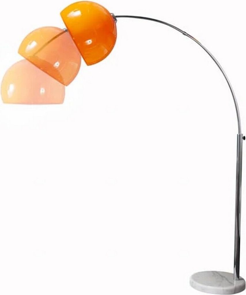 cagü: Design Bogenlampe LUXX Orange mit Marmorfuß Weiß Produktbild 6