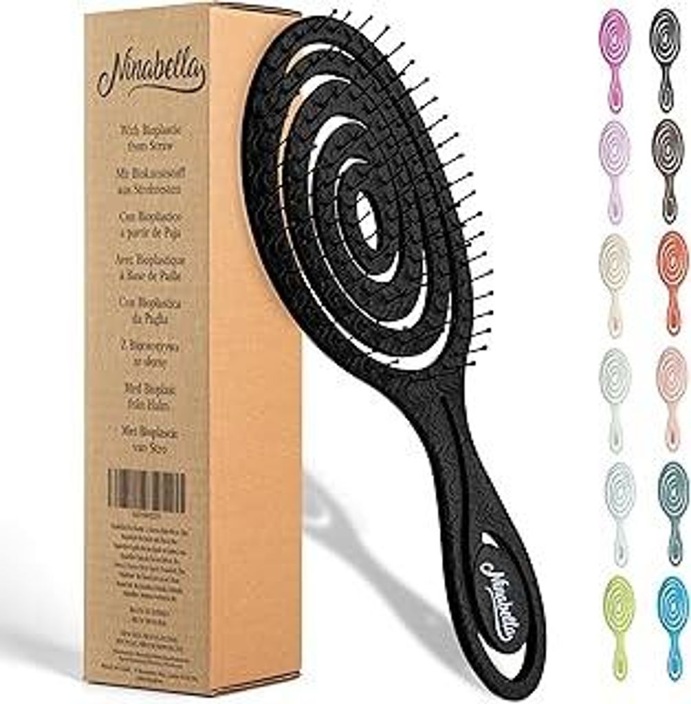 Ninabella Haarbürste ohne Ziepen - Bürste für Damen und Herren - Detangler Bürste auch für Locken & Lange Haare - Entwirrbürste Haarbürsten ...