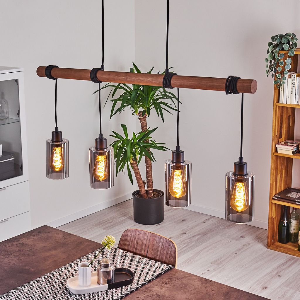 Bovo »Bovo« Deckenlampe aus Metall schwarz und Holz