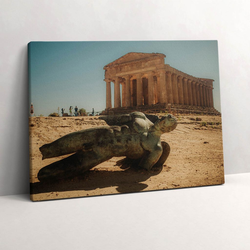 Tal der Tempel in Sizilien, Italien – Leinwandbild Wandbild – 80x60 cm – Leinwandbilder – Wandbilder – Schlafzimmer – Flur