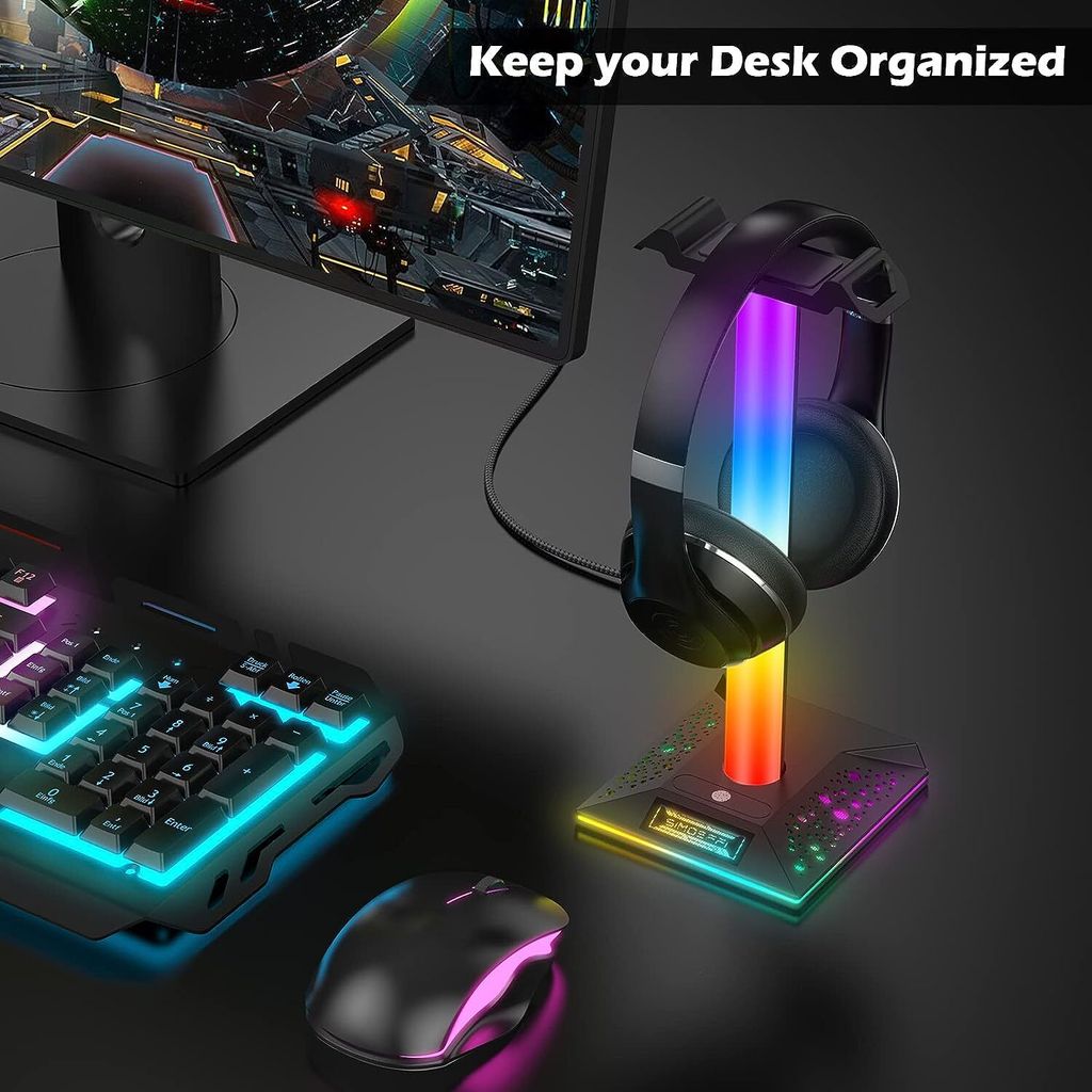 Hcman Gaming Headset Halterung RGB - Mit USB Anschl Produktbild-Vorschau 6
