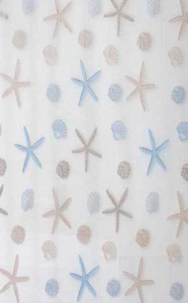 Aqualine Duschvorhang 180x200cm, Seestern-Dekor