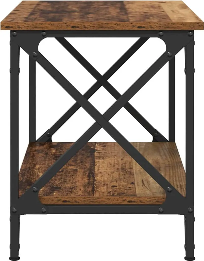 SYFAX Tavolo Lato Divano Legno Vecchio 55cm | Complemento d'Arredo - 6
