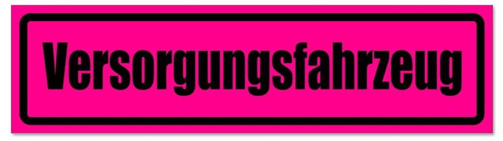 Kiwistar - Autoaufkleber - Pink - Schwarz - 30 x 8 cm - Versorgungsfahrzeug invertiert - Hinweis Aufkleber Sticker für Auto, Kfz, Fahrrad, PKW, LKW
