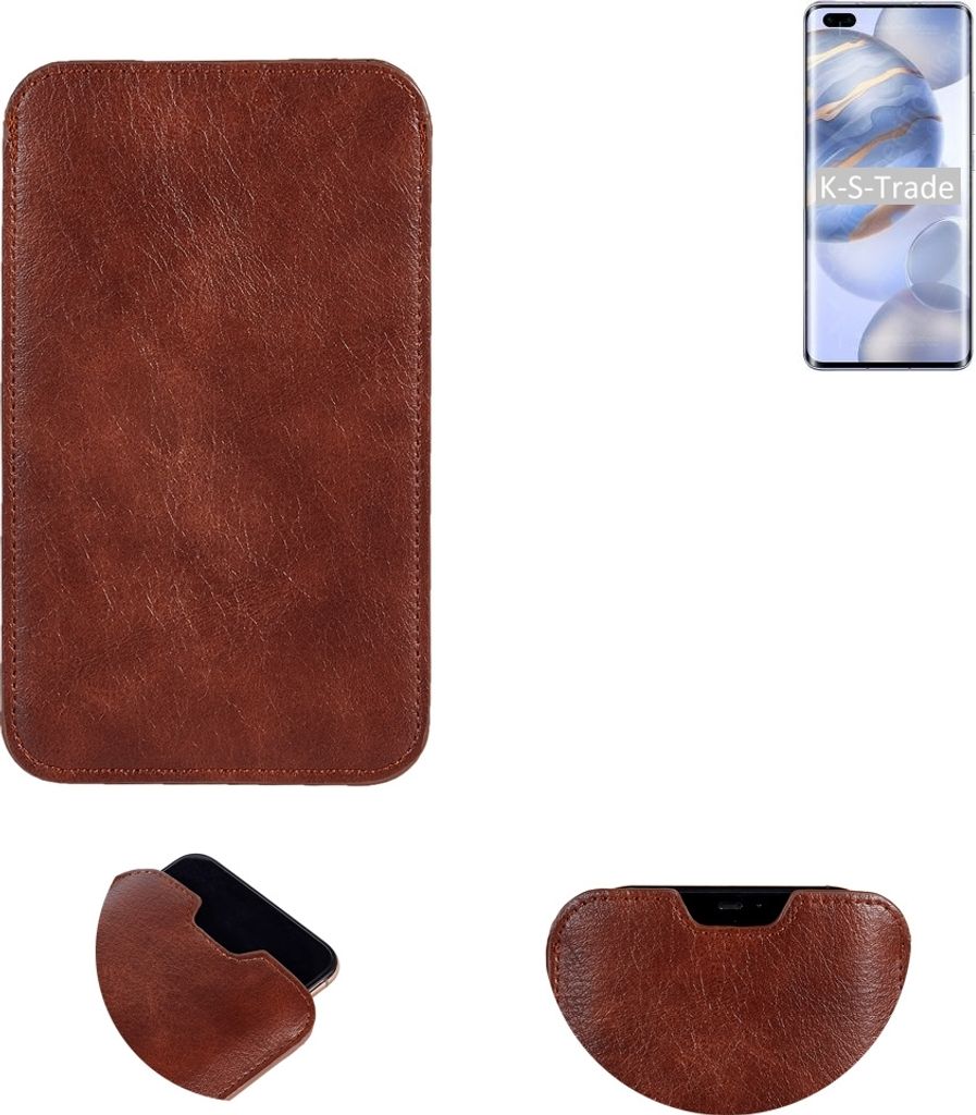 K-S-Trade Schutzhülle Handyhülle kompatibel mit Huawei Honor 30 Pro+ Handytasche Kunstleder Sleeve in braun