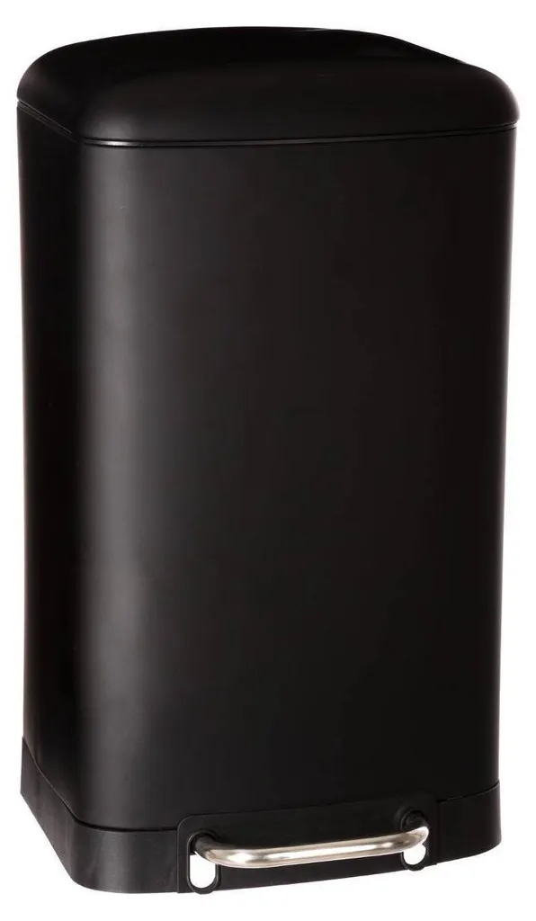 Poubelle Ariane 30L métal noir avec seau amovible et fermeture douce