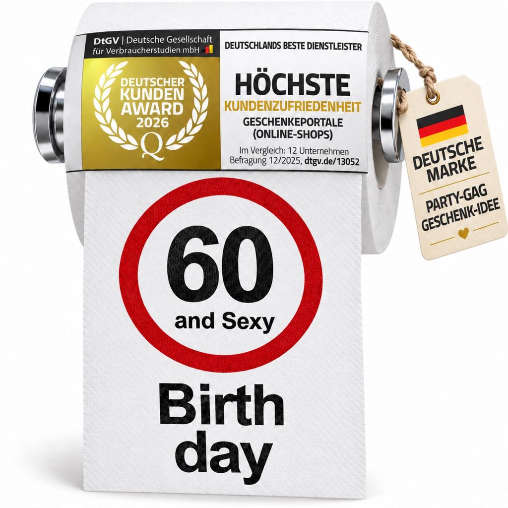 Fun Klopapier 60. Geburtstag - Lustiges Toilettenpapier als Produktbild 