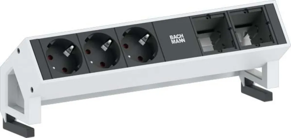 Bachmann 902.200 Unité de prise encastrable avec couvercle en argent