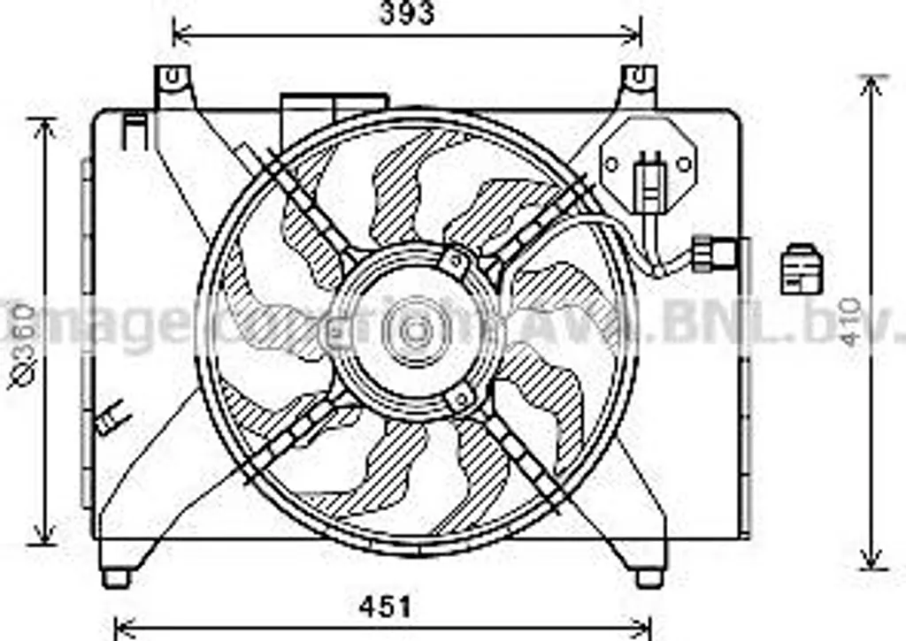 Ventilateur de Refroidissement AVA HY7536 OE 253801E350 pour Accent
