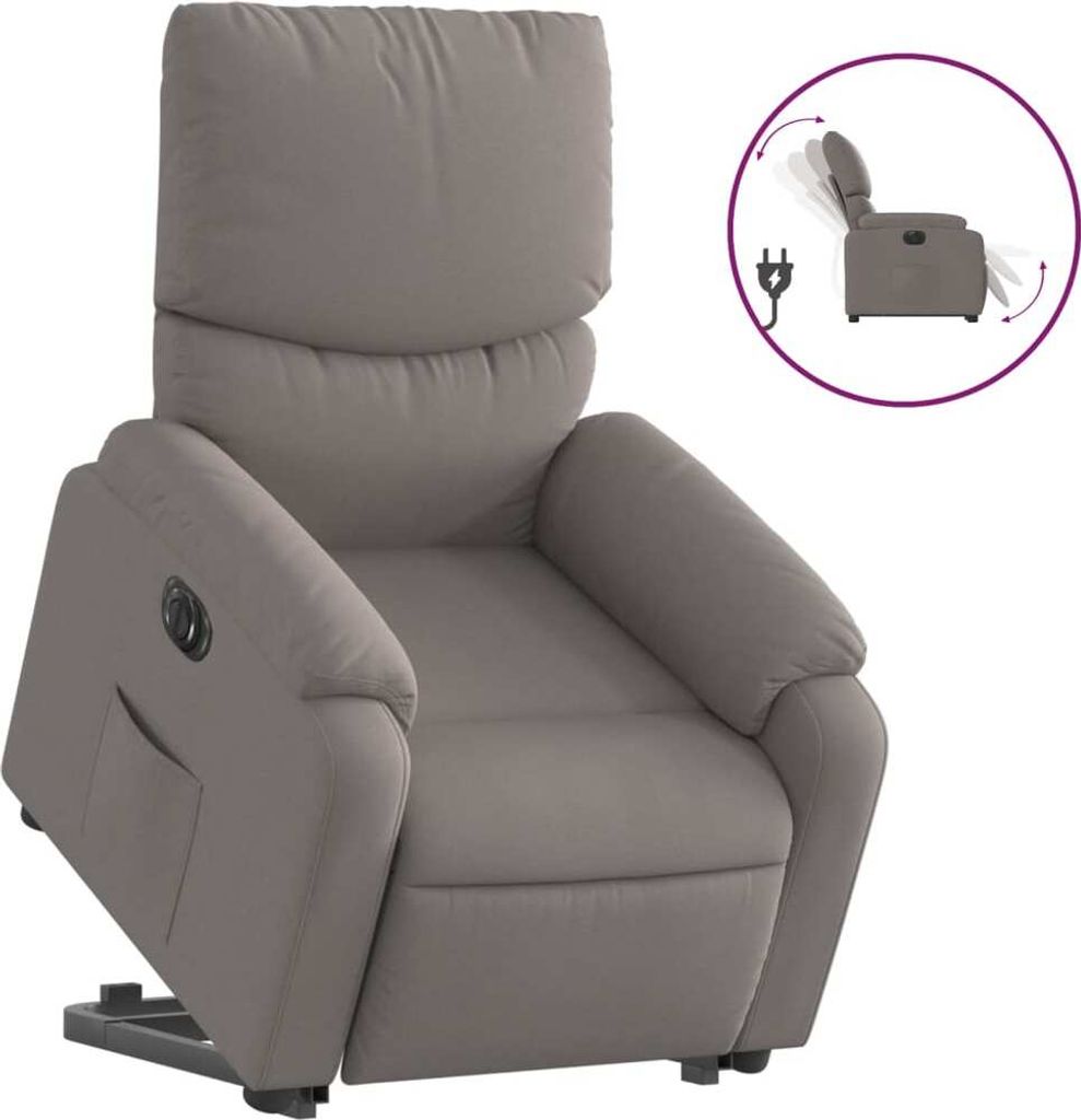 vidaXL Relaxsessel mit Aufstehhilfe Elektrisch Taupe Stoff