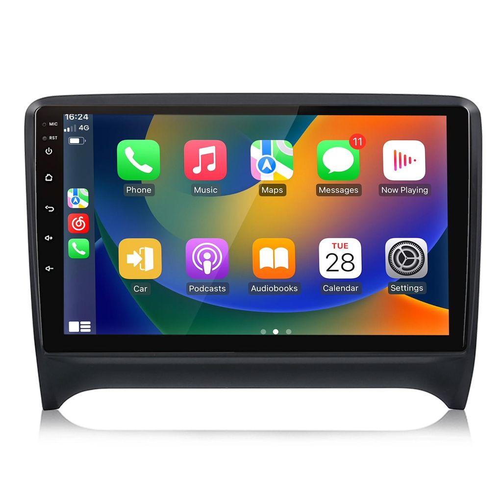 9 Zoll Carplay Android Auto Android 15 Autoradio Für Audi TT MK2 2006-2014 Navi GPS WIFI Bluetooth FM SWC RDS SWC DAB+ USB 2DIN DSP Mirror Link
