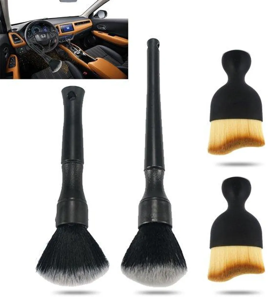 Brosses d'intérieur ultra-douces anti-rayures pour voiture - Lot de 4