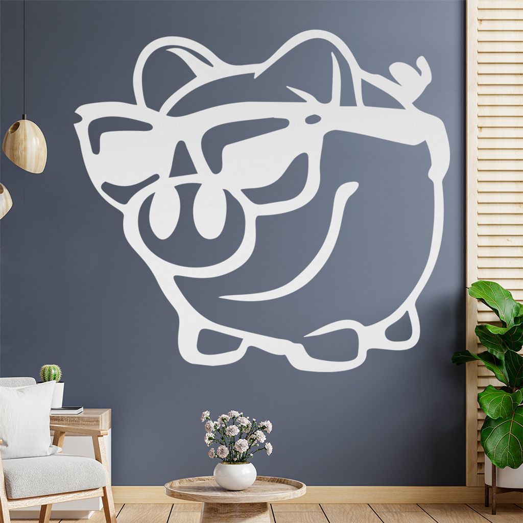 Sparschwein Spardose Wandtattoo Wandaufkleber Wall Sticker - Dekoration, Küche, Wohnzimmer, Schlafzimmer, Badezimmer
