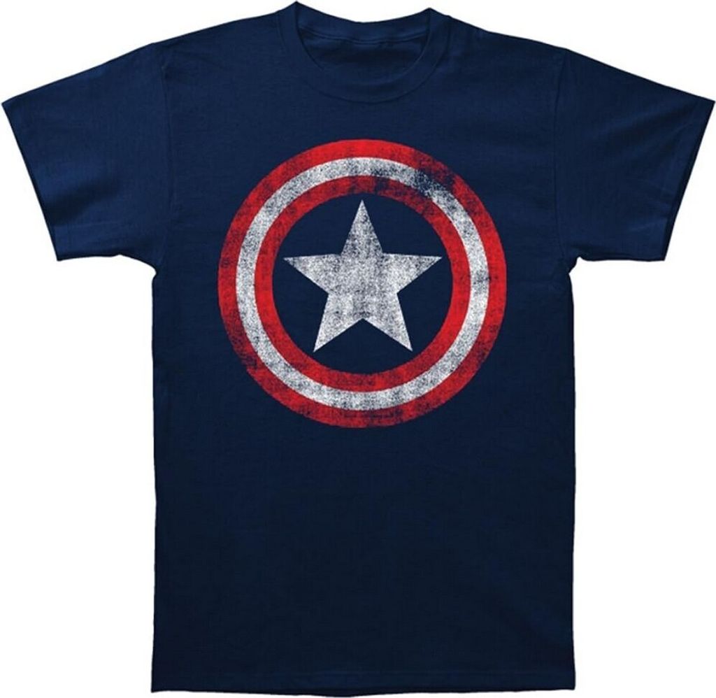 Captain America - T-Shirt für Herren/Damen Uni RO6461 (S) (Marineblau)