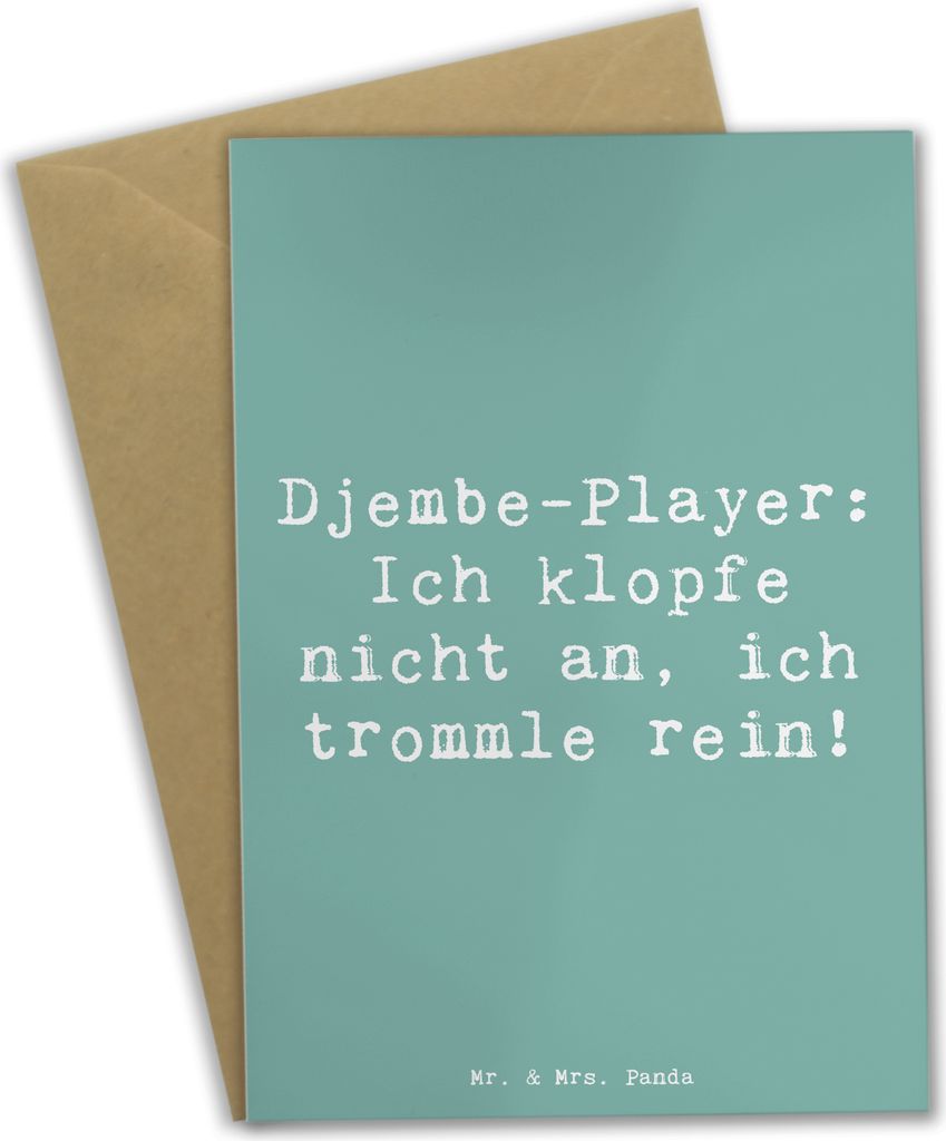 Mr. & Mrs. Panda Grußkarte Spruch Djembe Rhythmus - Meeresbrise - Geschenk, Percussion, osterkarte, Musik machen, Instrument, Musiker, weihnachtsk...