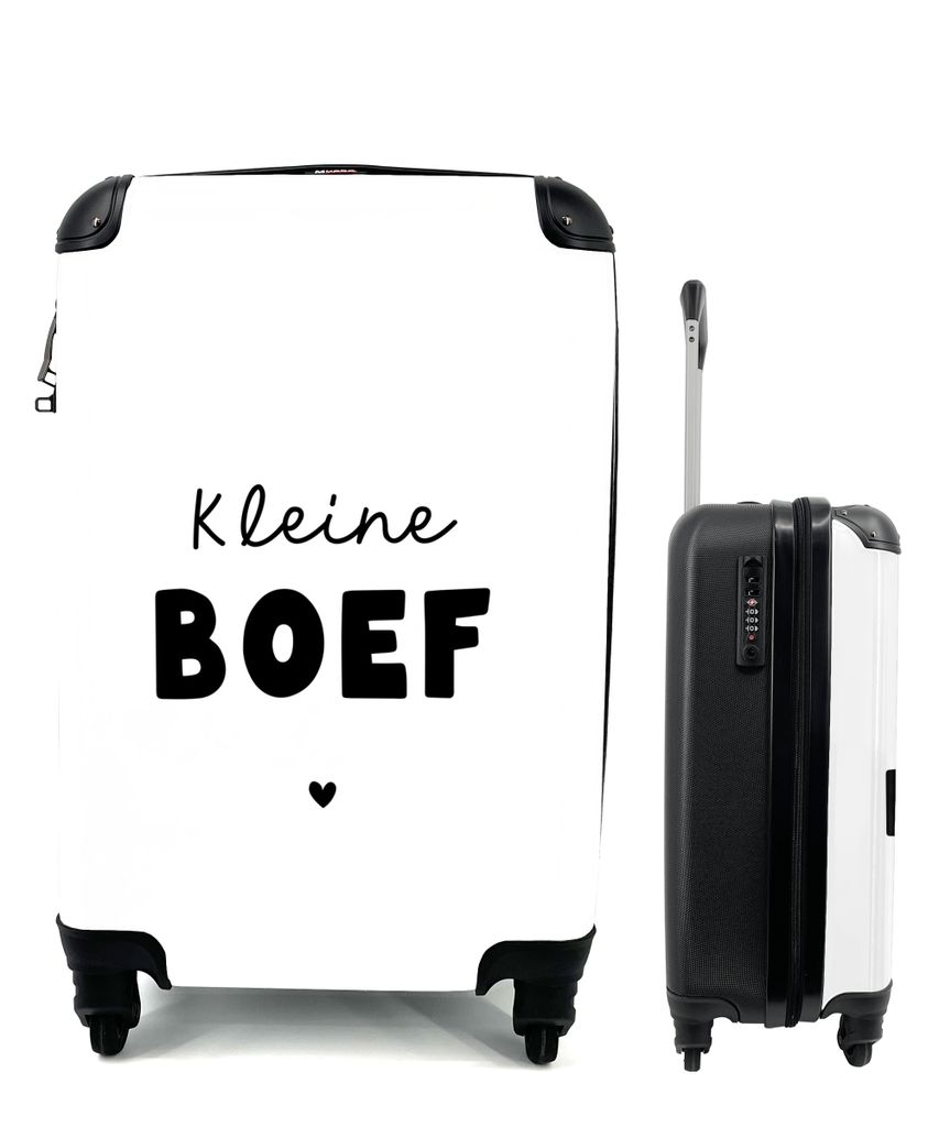 MuchoWow Koffer Handgepäck Trolley Rollkoffer Kleine Reisekoffer mit 4 Rollen - Kinder - Zitate - Kleiner Schlingel - Sprichwörter - Cabin Size...