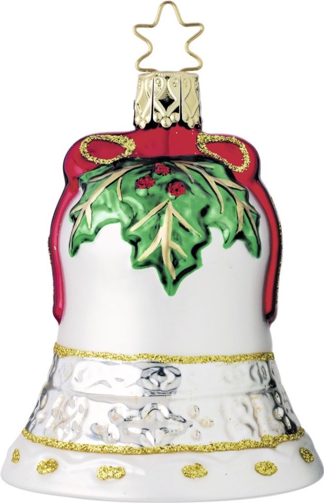 Christbaumschmuck Weihnachtsglocke 8cm Glas Figur Weiß