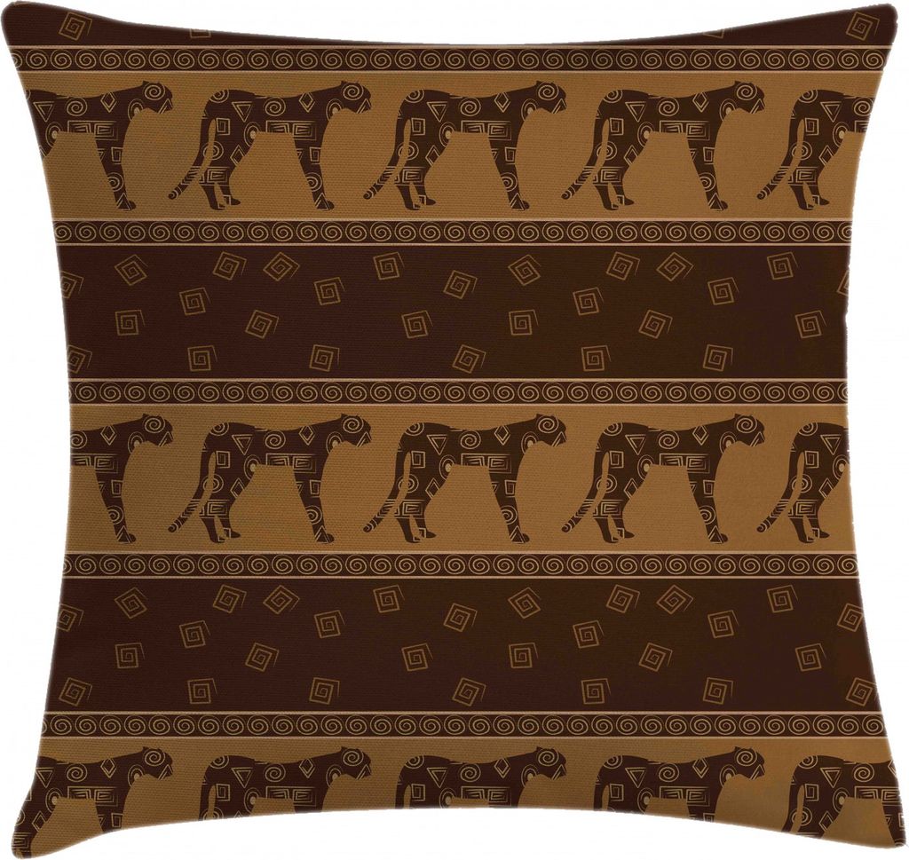 ABAKUHAUS Safari Kissenbezug, Leopards Geometrische Formen, für den Innen oder Außen Bereich geeignet mit Reißverschluß Waschbarer Stoff, 50 x ...